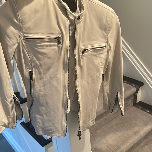 R13 white leather jacket, size XS - Picture 1 of 5